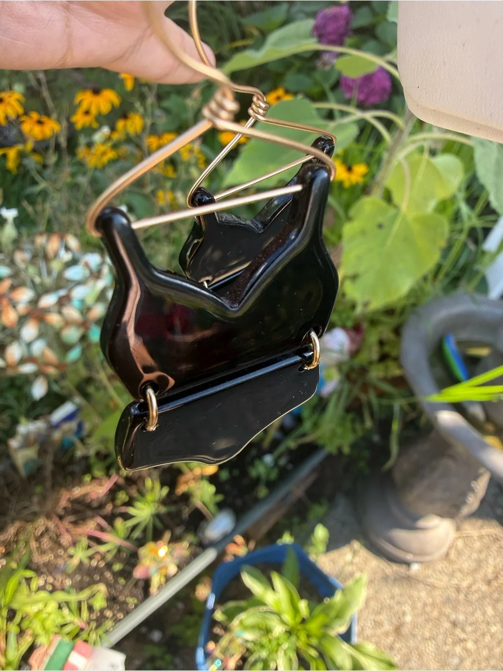 Handcrafted Black Bathing Suit Statement Earrings for Women